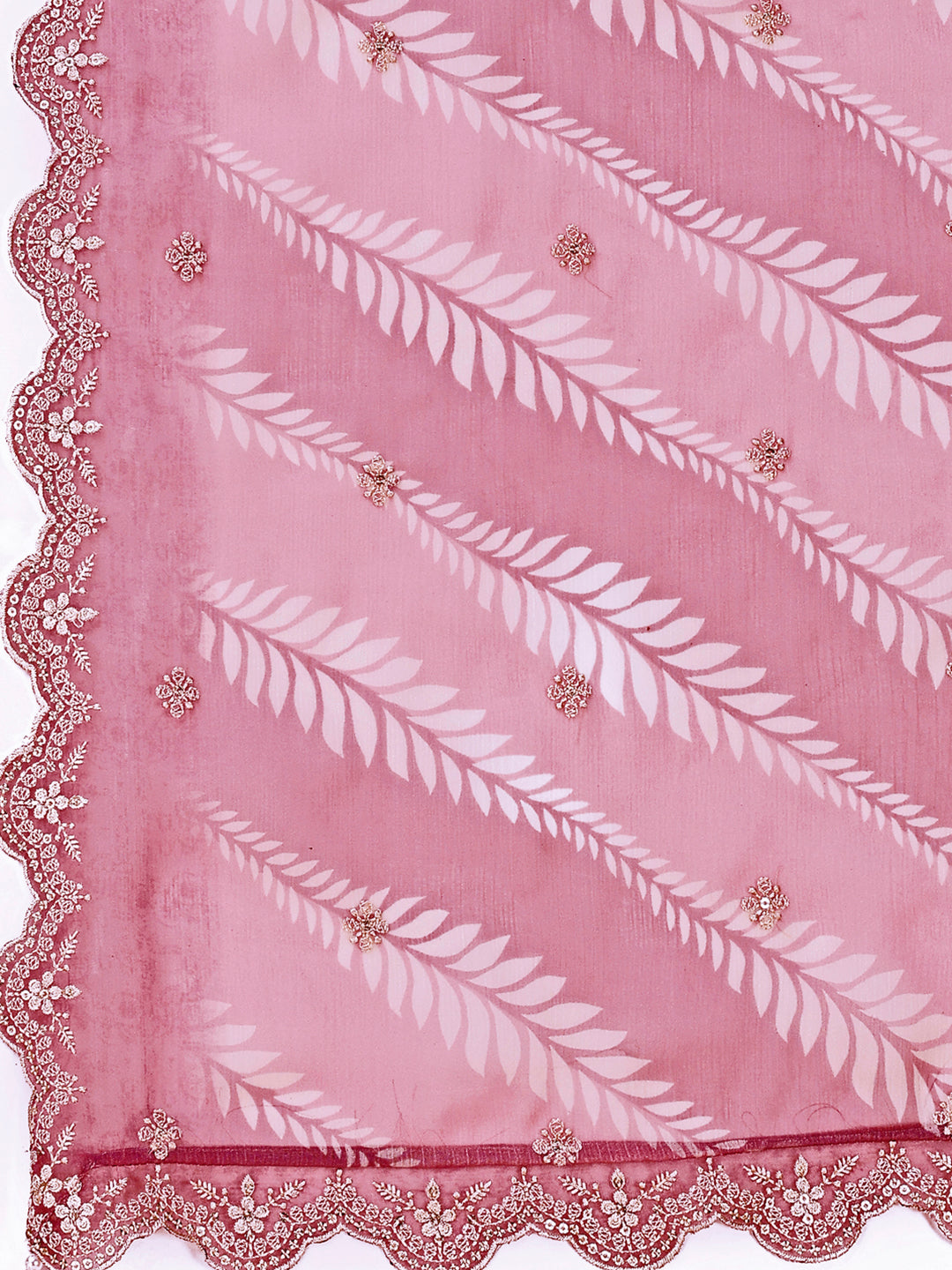 Dusty Rose Cutwork Neckline Dola Silk  Kurta Suit Set  with Lehariya Print Dupatta Product vendor