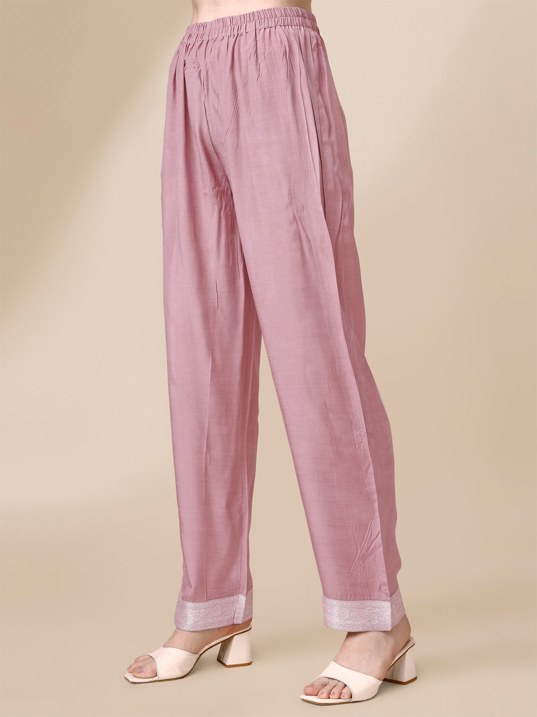 Pink Thread Woven Tussar Silk Kurta Suit Set Product vendor
