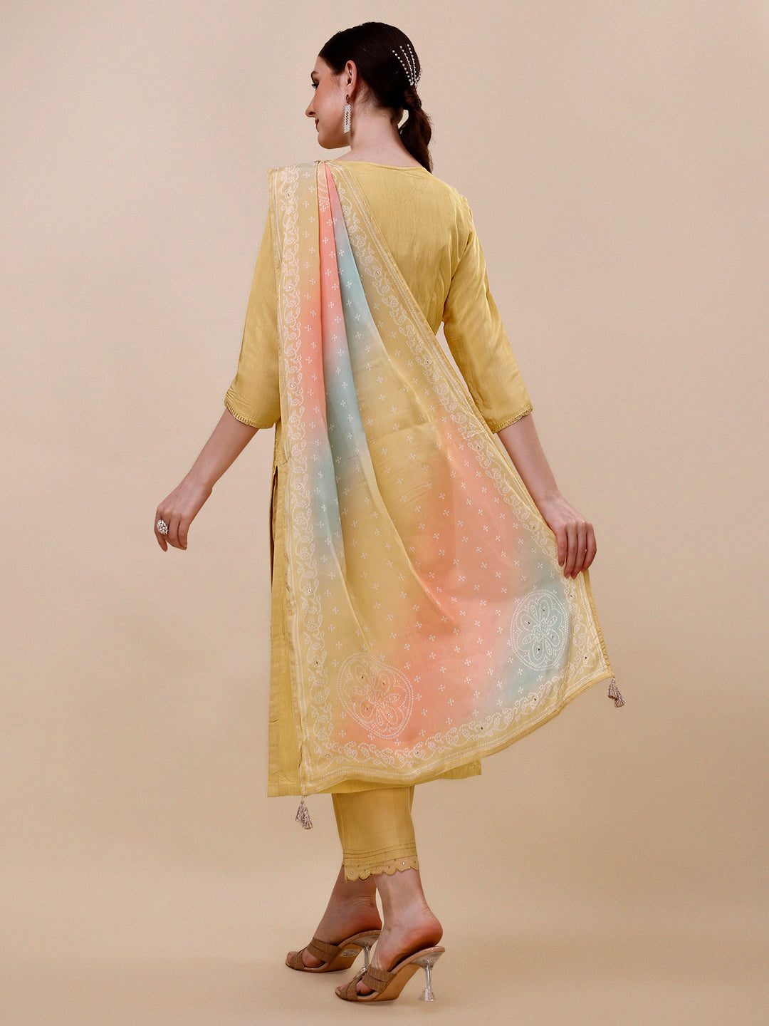 Yellow Embroidery Kurta Suit Set Product vendor