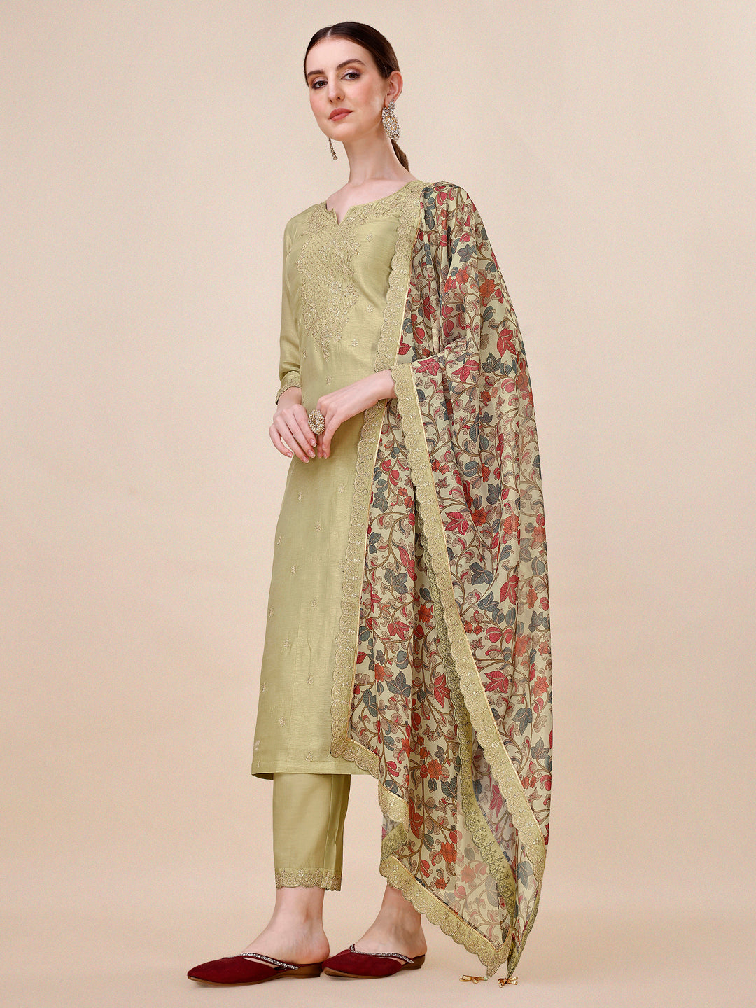 Green Embroidery Kurta Suit Set Product vendor