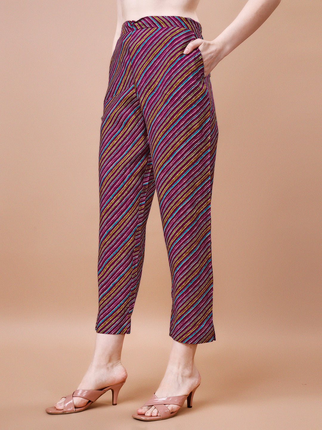Purple Printed Kurta Suit Set Product vendor