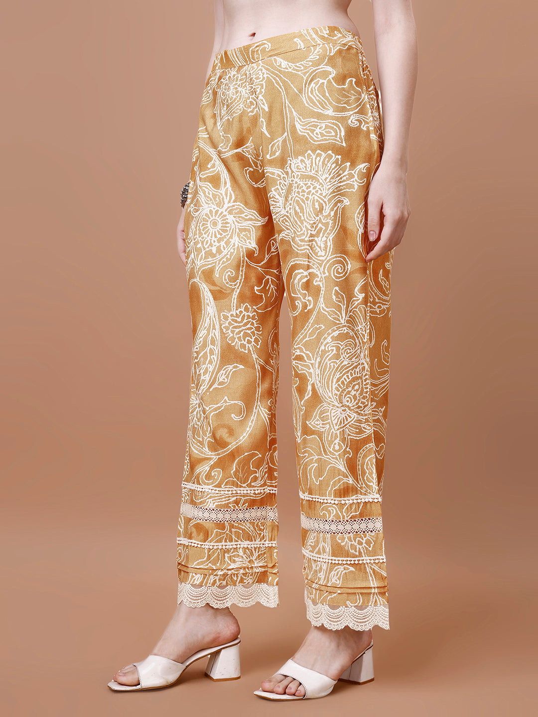 Mustard Yellow Printed Kurta Suit Set Product vendor