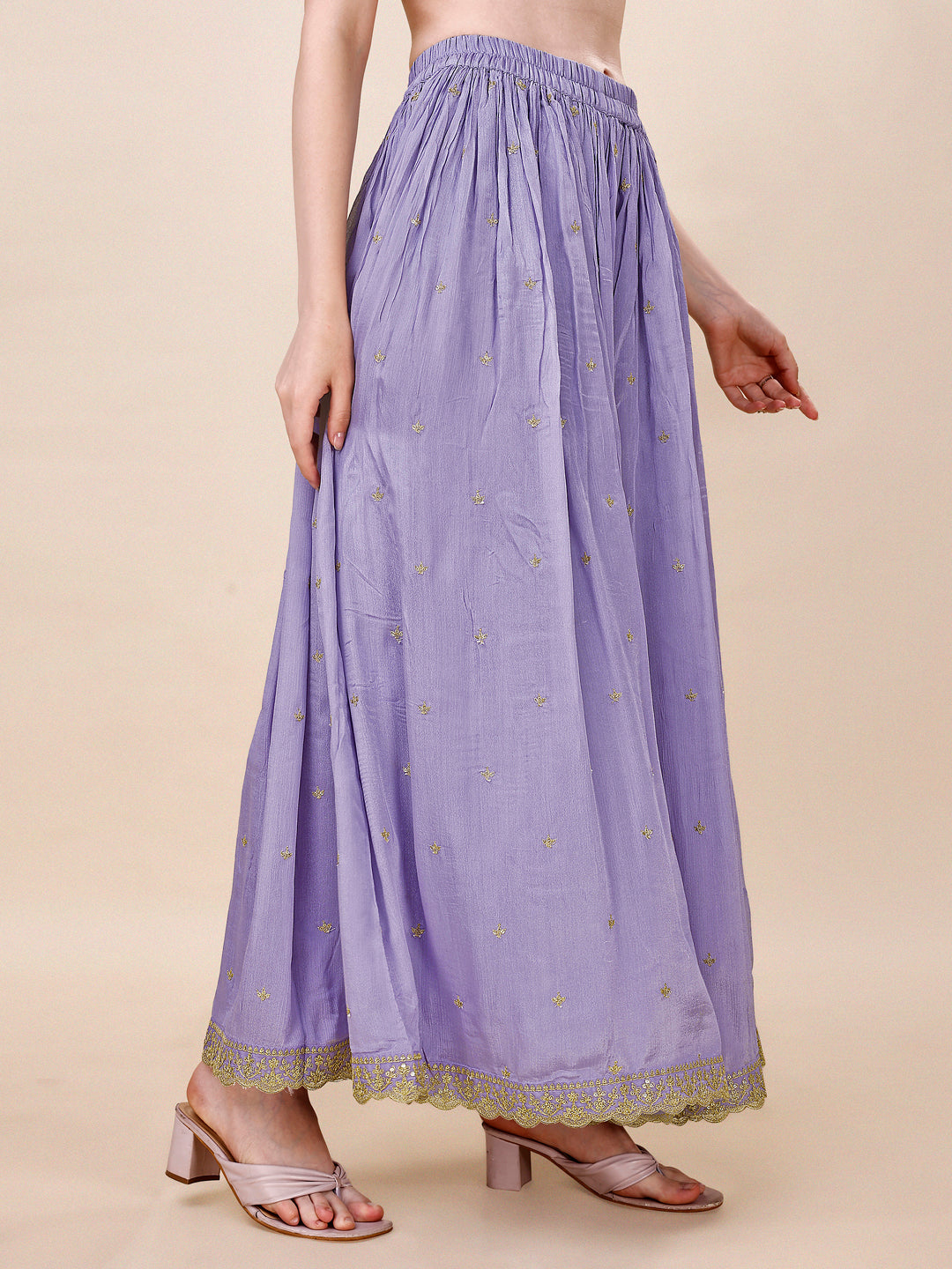 Purple Jacquard Sharara Suit Set Product vendor