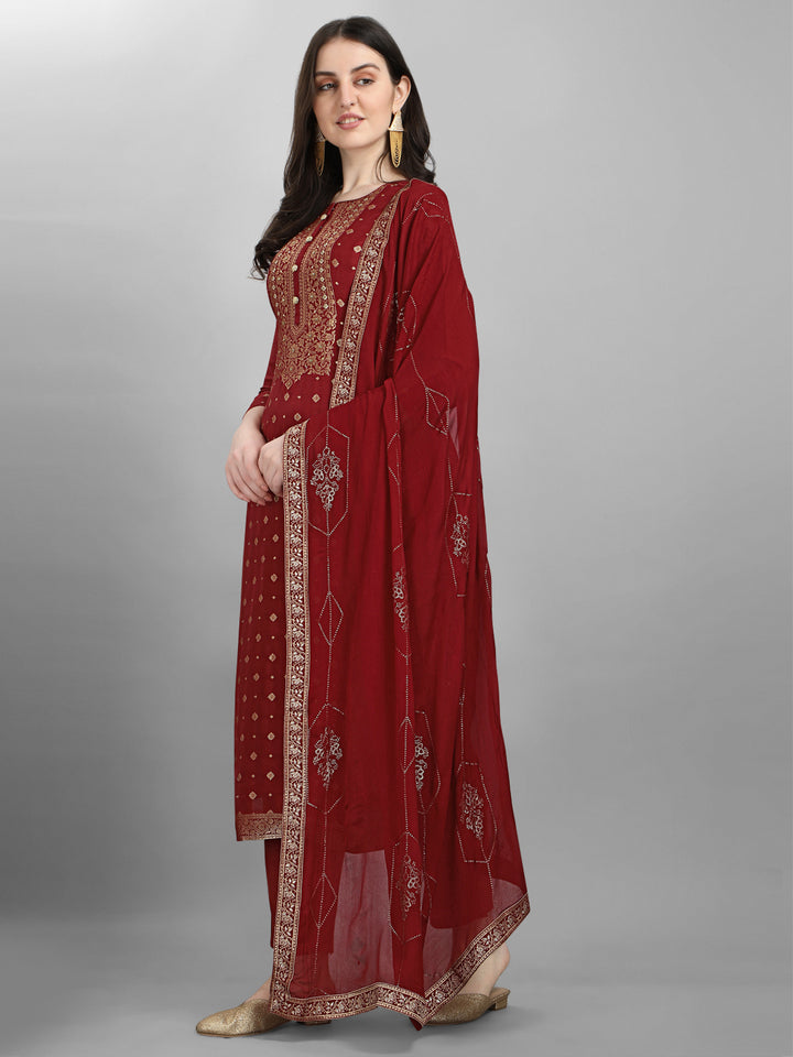 Maroon Jacquard Kurta Suit Set Product vendor