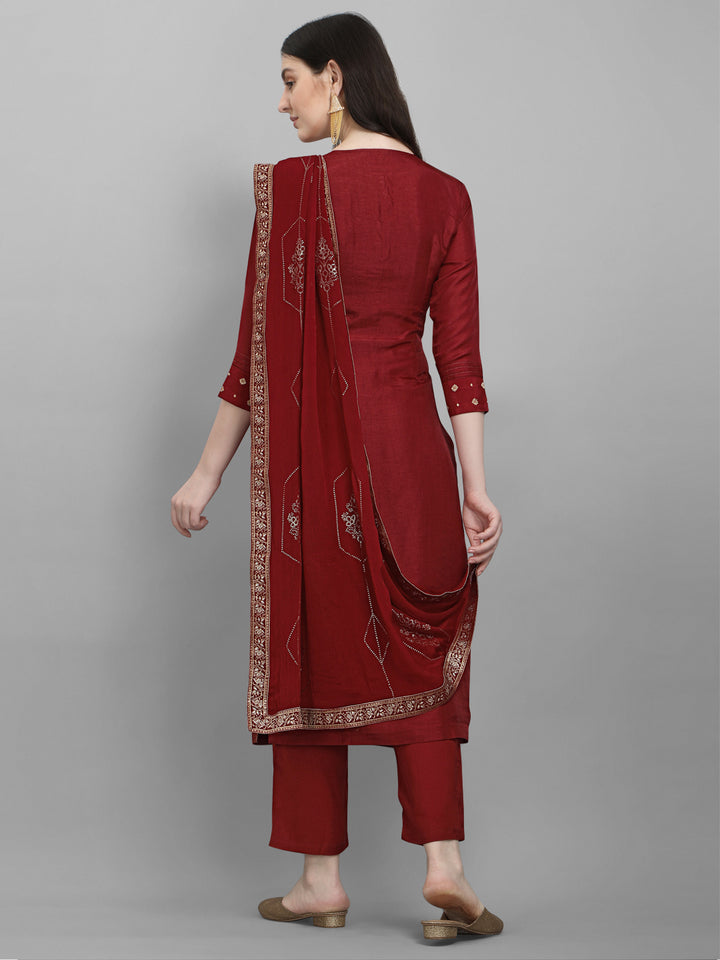 Maroon Jacquard Kurta Suit Set Product vendor