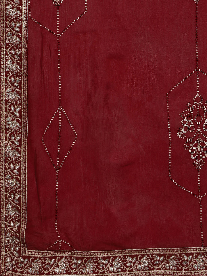 Maroon Jacquard Kurta Suit Set Product vendor