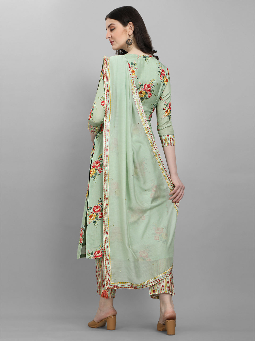 Pista Green Printed Kurta Suit Set Product vendor