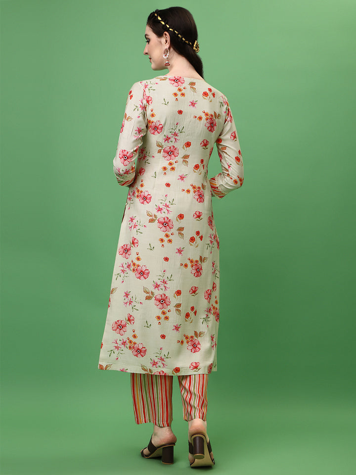 Cream Tusser Printed Kurta Product vendor