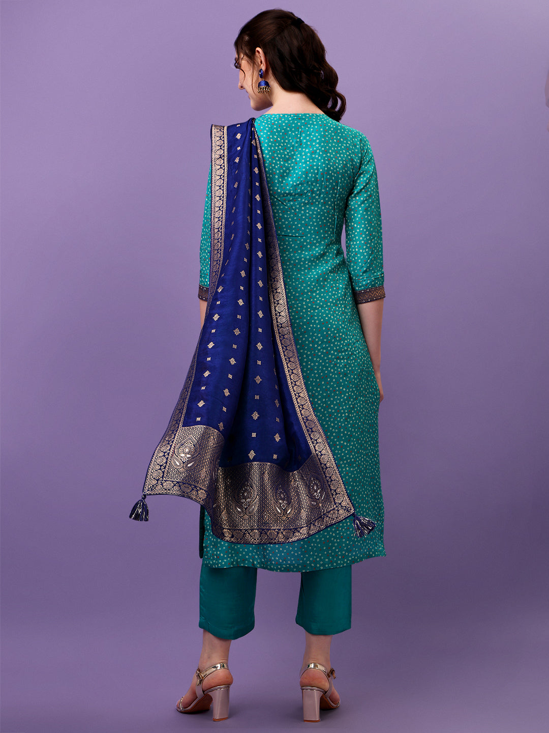 Rama Green Jacquard Kurta Suit Set Product vendor