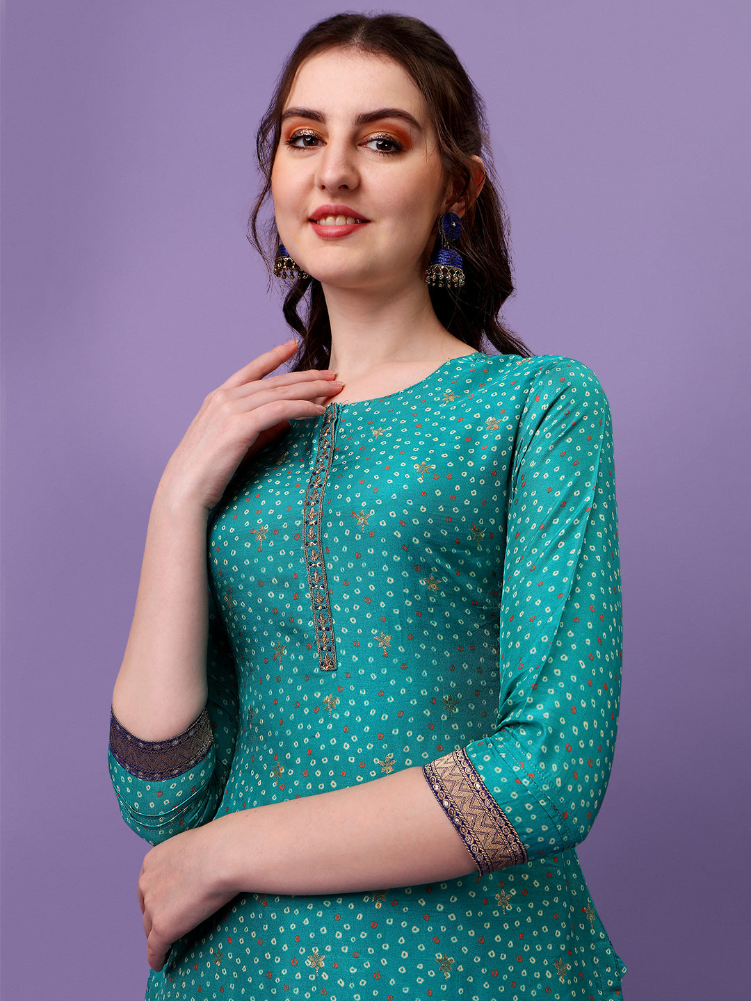 Rama Green Jacquard Kurta Suit Set Product vendor
