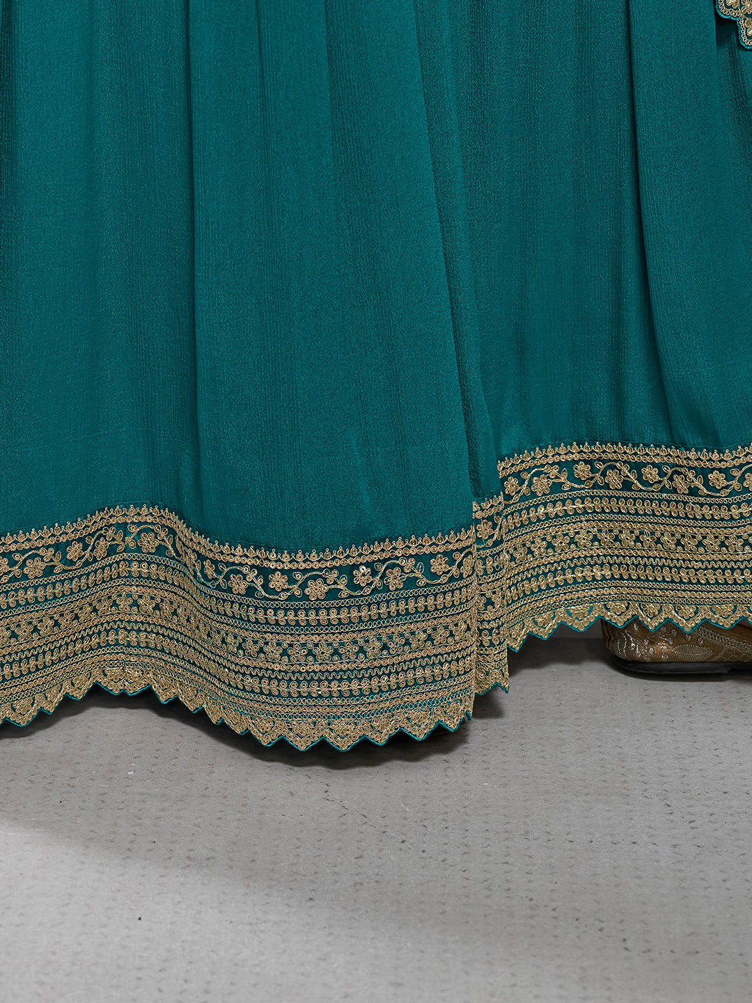 Rama Green Jacquard with Embroidery Sharara Suit Set Product vendor