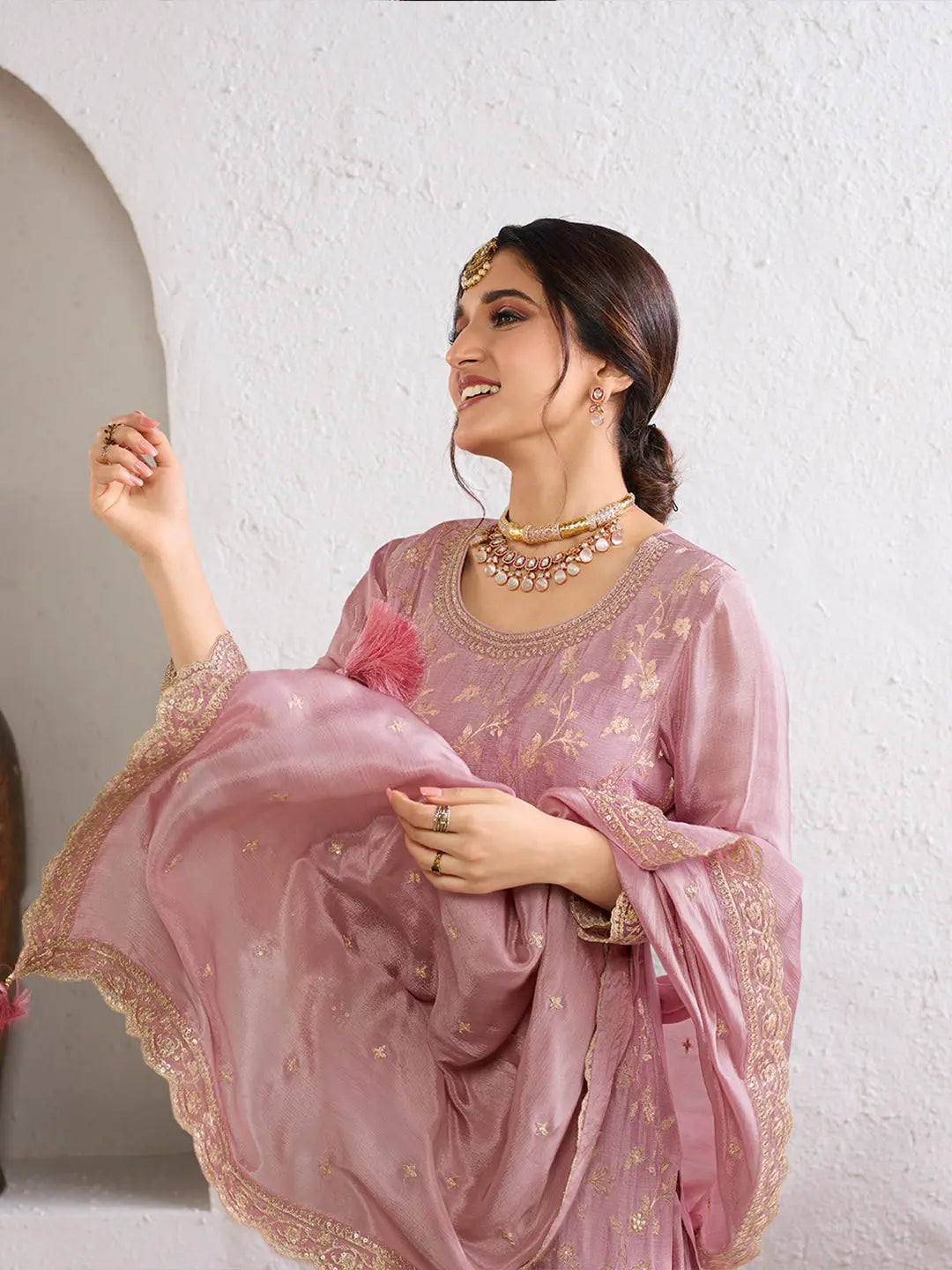 Sweet Lilac Jacquard Jaal work Sharara Suit Set Product vendor