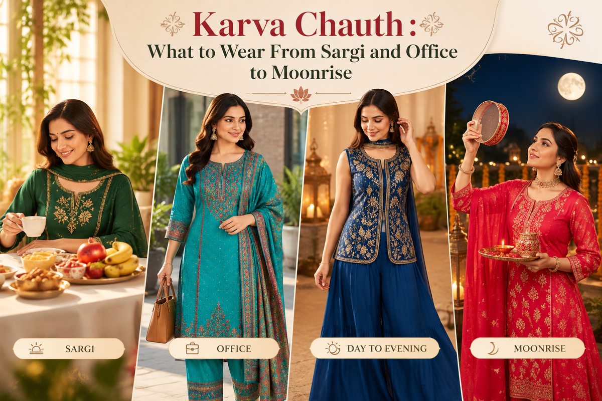 Karva Chauth Outfit Ideas 2026: From Morning Sargi to Evening Puja ...