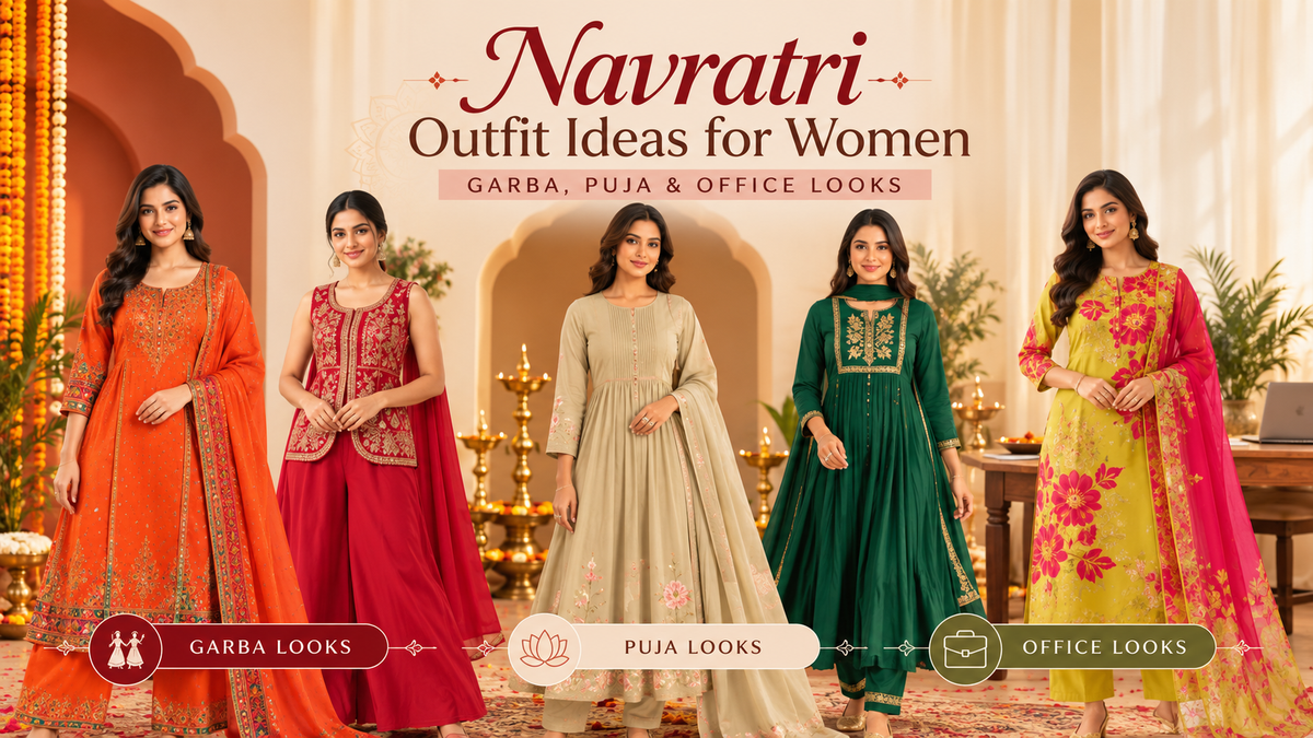 Navratri Outfit Ideas for Women: Garba, Puja & Office Looks Image