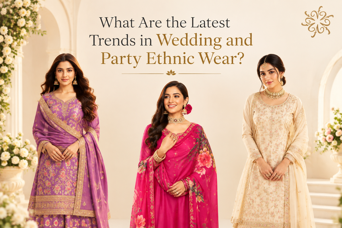 What Are the Latest Trends in Wedding and Party Ethnic Wear image
