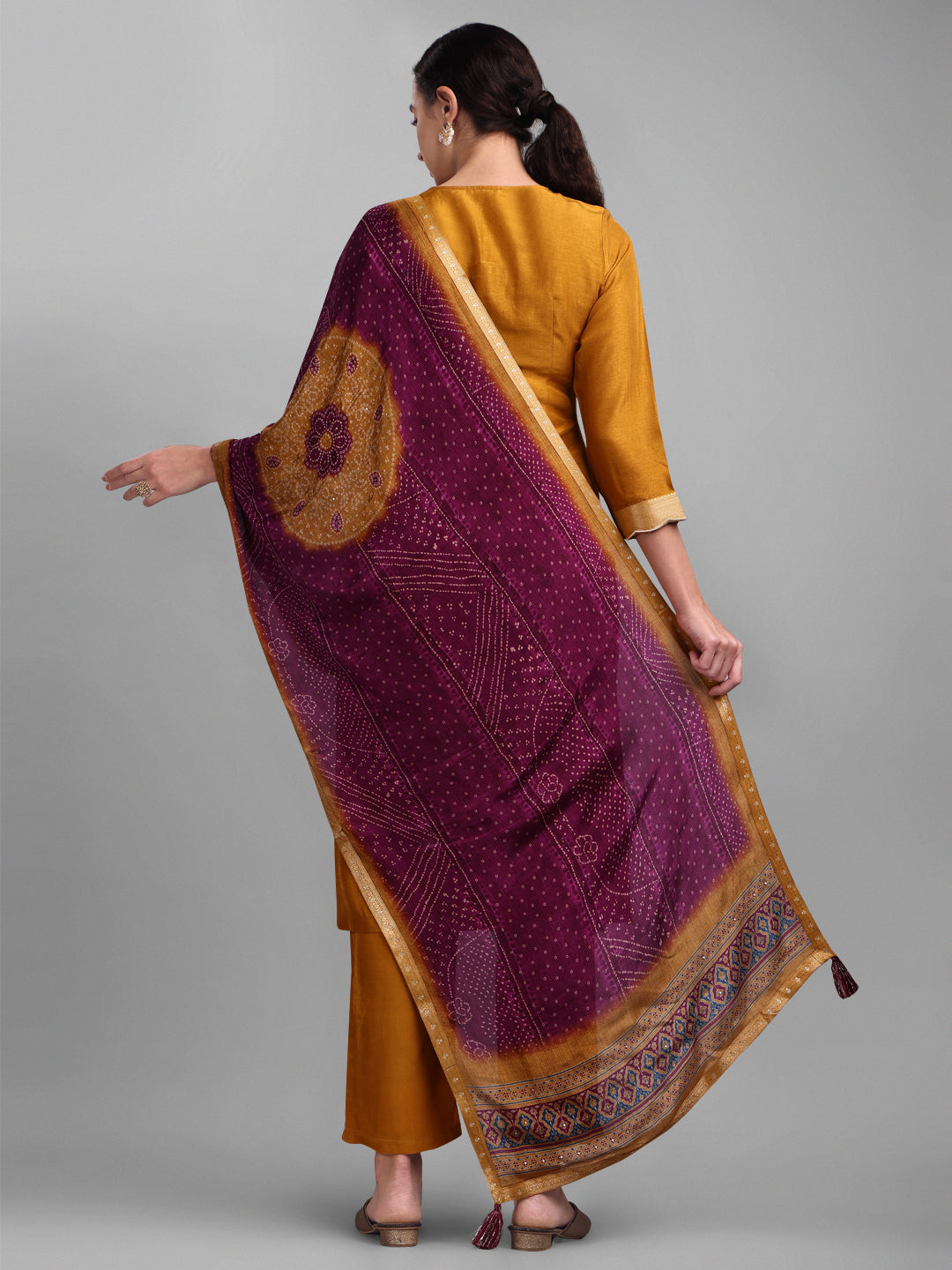 Mustard Jacquard Kurta Suit Set Product vendor