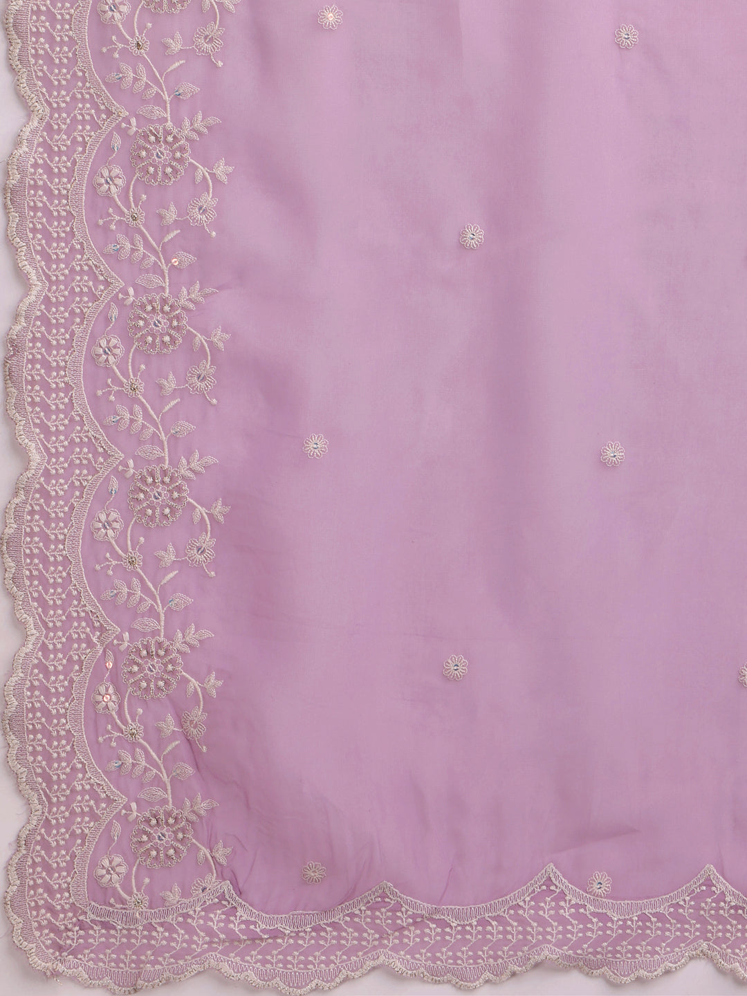 Cream-Coloured and Lavender Woven Design Kurta Suit Set Product vendor