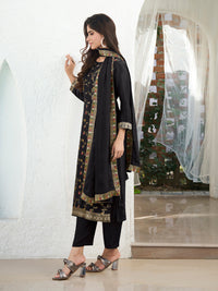 Black Meena Jacquard Kurta Suit Set Product vendor