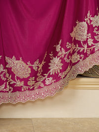 Pink Chinon Top with Thread Embroidery and Sharara Suit Set