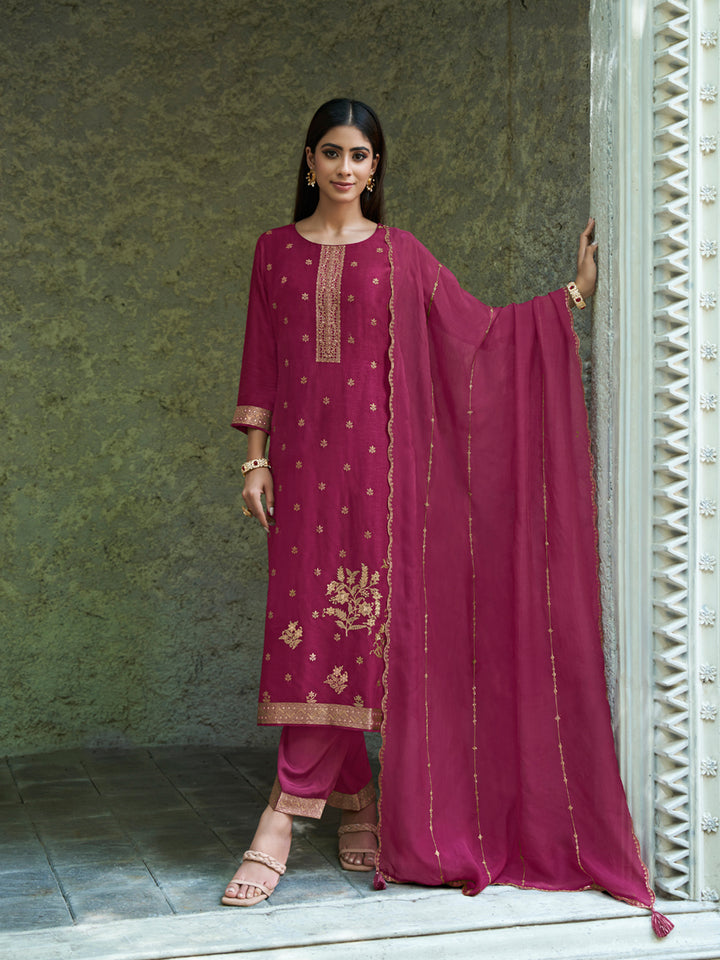 Light Wine Exquisite Placement Weaving Kurta Suit Set Product vendor