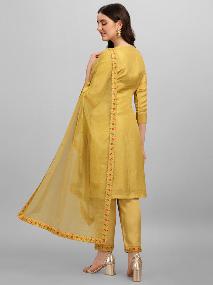 Yellow Meena Jacquard Kurta Suit Set Product vendor