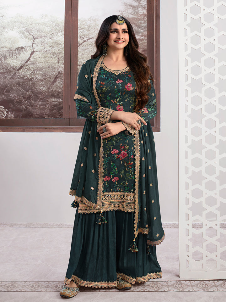 Rama Printed with Embroidered Sharara Suit Set Product vendor