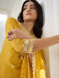Floral + Geometric thread work & Hanging Pearl on Daman Kurta With Straight Pant & Dupatta Product vendor