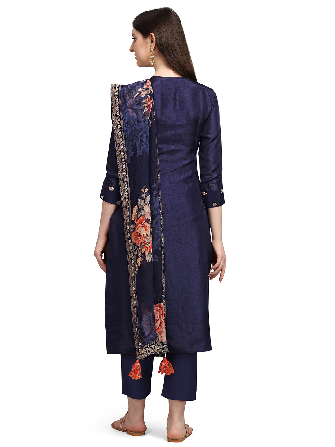 Dark Indigo Jacquard Kurta Suit Set Product vendor