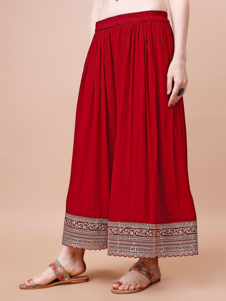 Red Jacquard with Embroidery Sharara Suit Set Product vendor