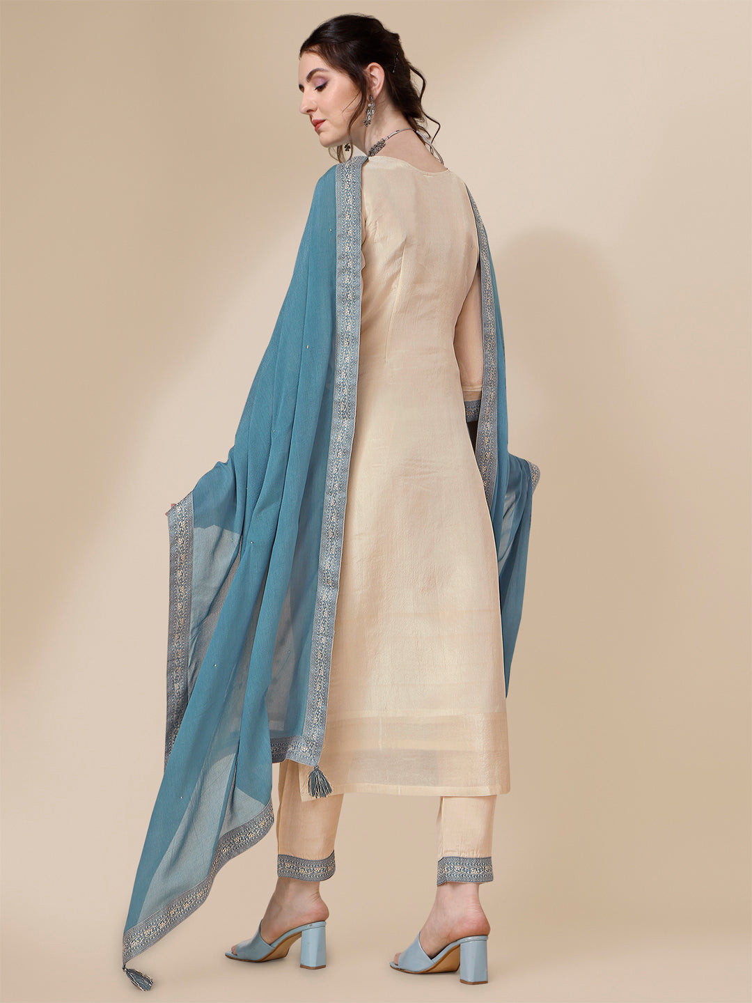 Cream Jacquard Tissue Kurta Suit Set Product vendor