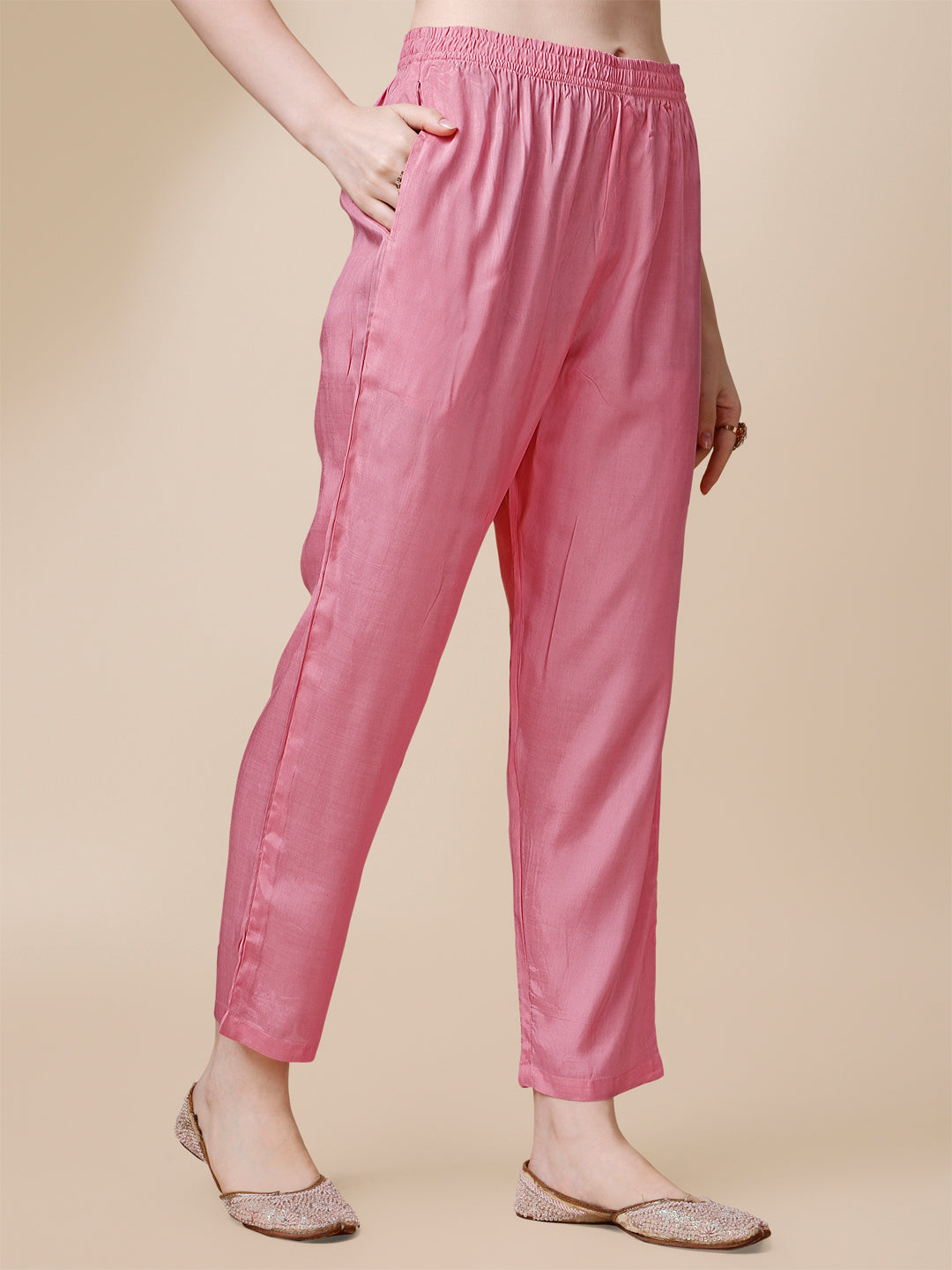 Pink Jacquard Kurta Suit Set with Rangkat Dupatta Product vendor