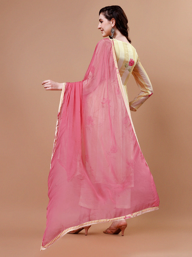 Butter Yellow Printed Kurta Suit Set Product vendor