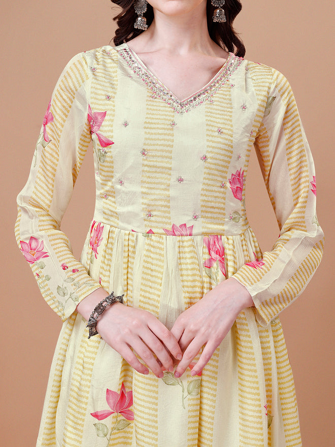 Butter Yellow Printed Kurta Suit Set Product vendor