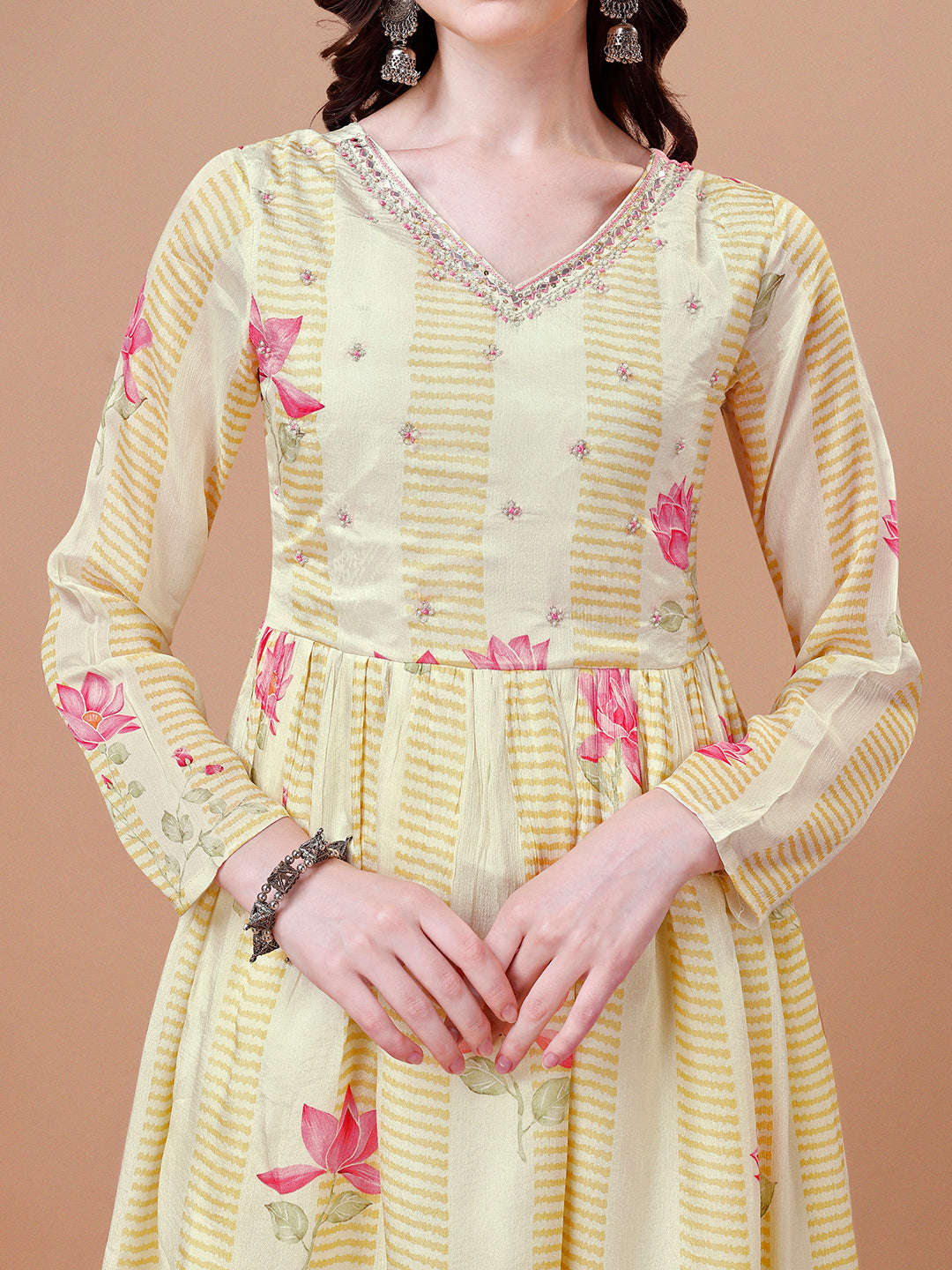 Butter Yellow Printed Kurta Suit Set Product vendor