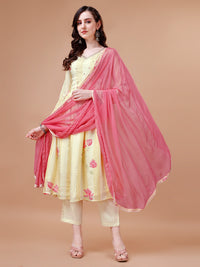 Butter Yellow Printed Kurta Suit Set Product vendor