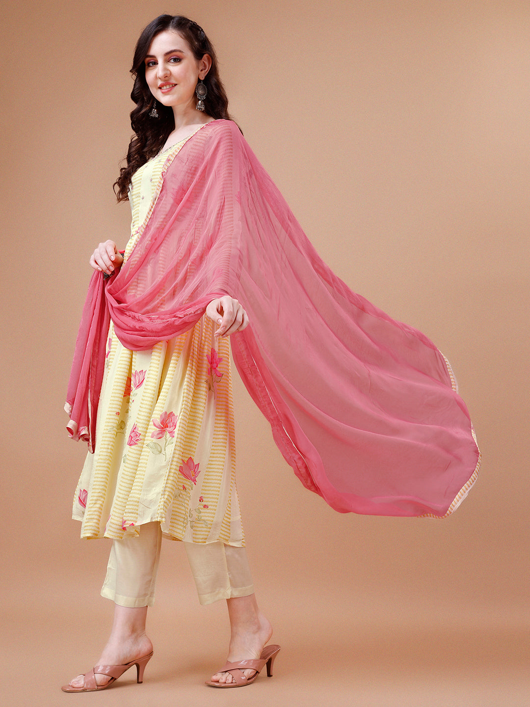 Butter Yellow Printed Kurta Suit Set Product vendor