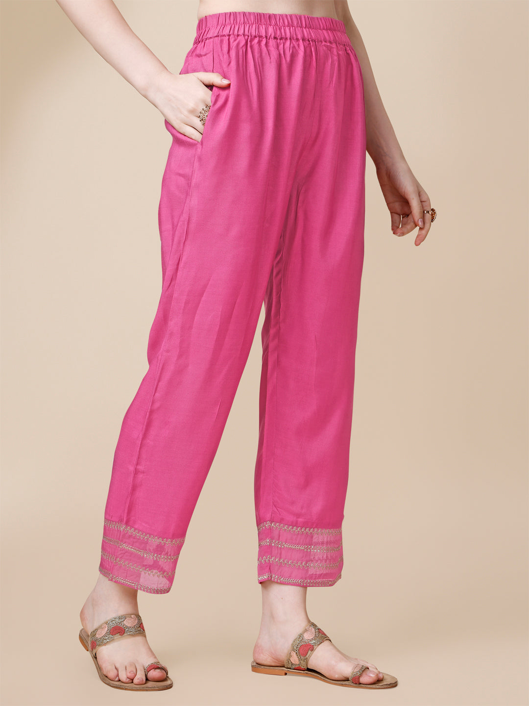 Pink Bandhani Print Jacquard Kurta Suit Set Product vendor