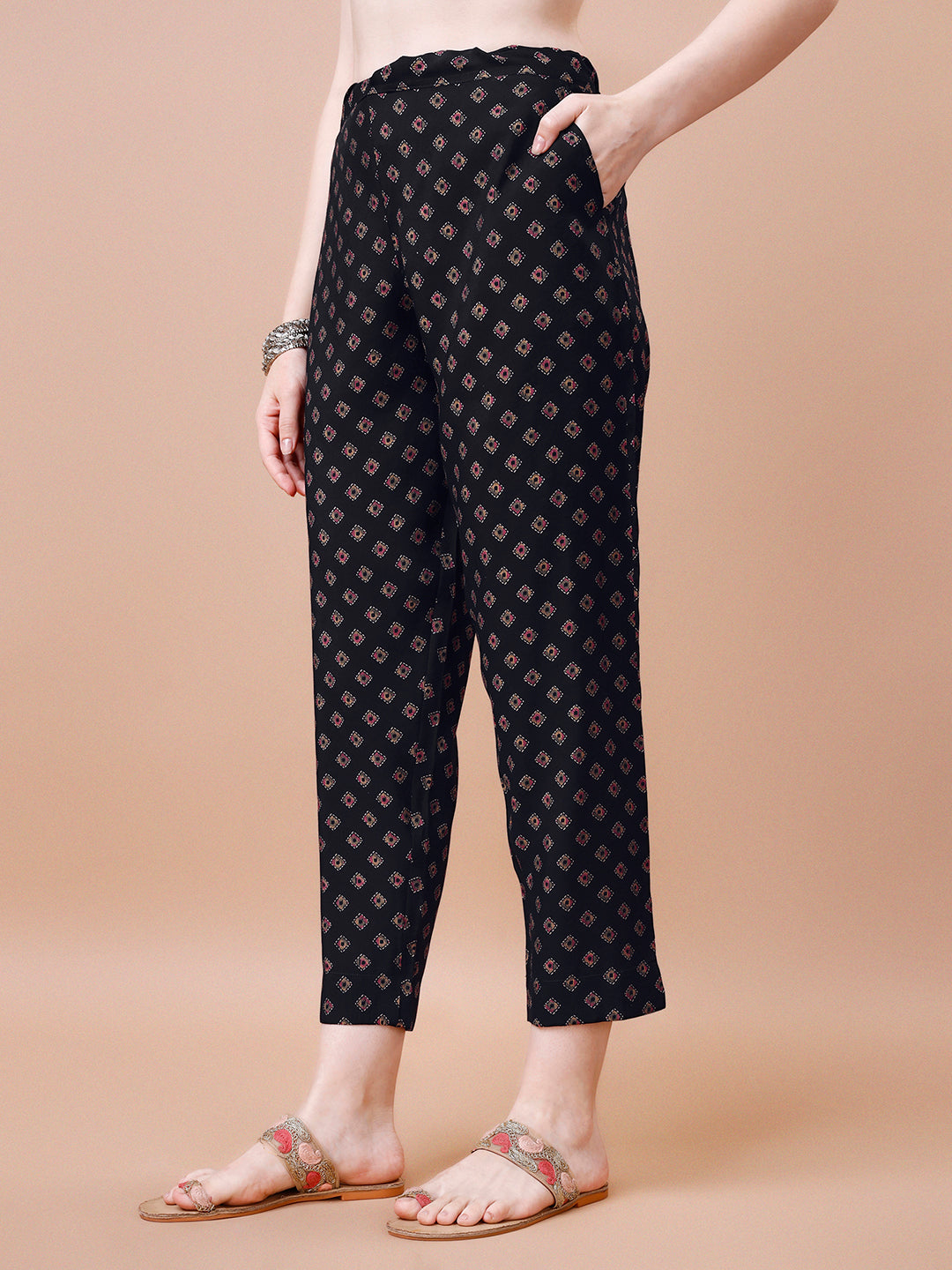 Black Printed Kurta Suit Set Product vendor