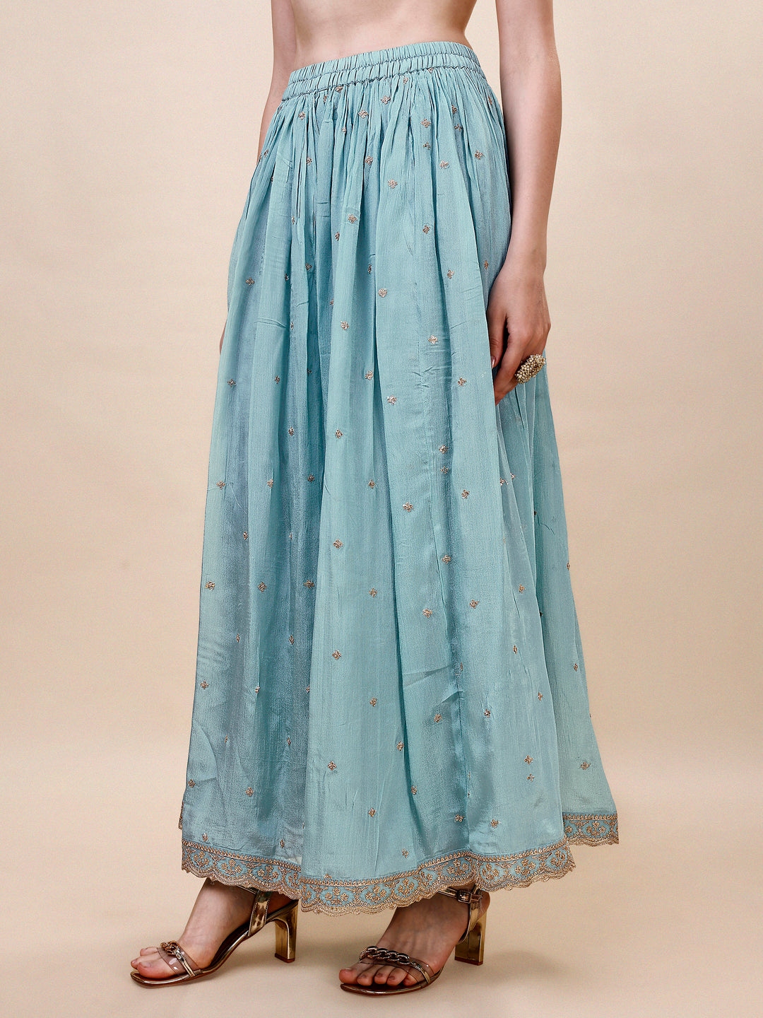 Turquoise Blue Sharara Suit Set Product vendor