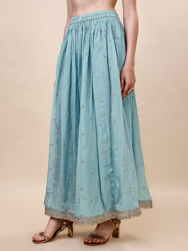 Turquoise Blue Sharara Suit Set Product vendor