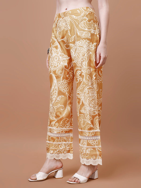 Mustard Yellow Printed Kurta Suit Set Product vendor