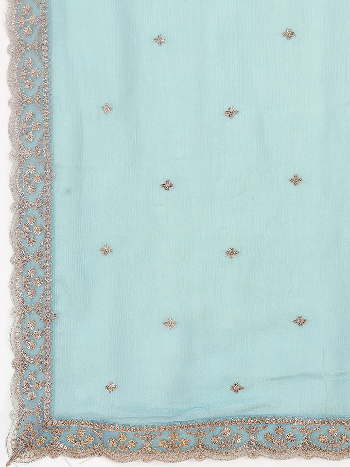 Turquoise Blue Sharara Suit Set Product vendor