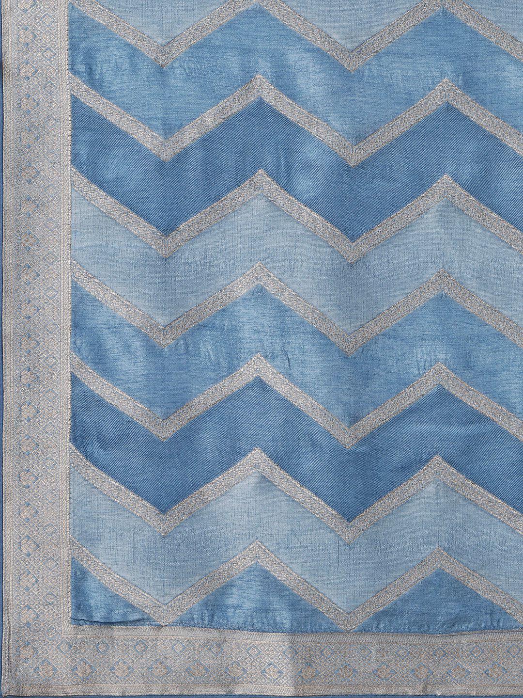 Blue Jackquard Kurta Suit Set with Rangkat Dupatta Product vendor