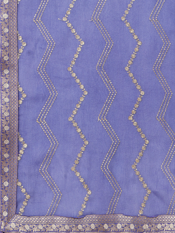 Lavender Textured Jacquard Pallazo Suit Set Product vendor
