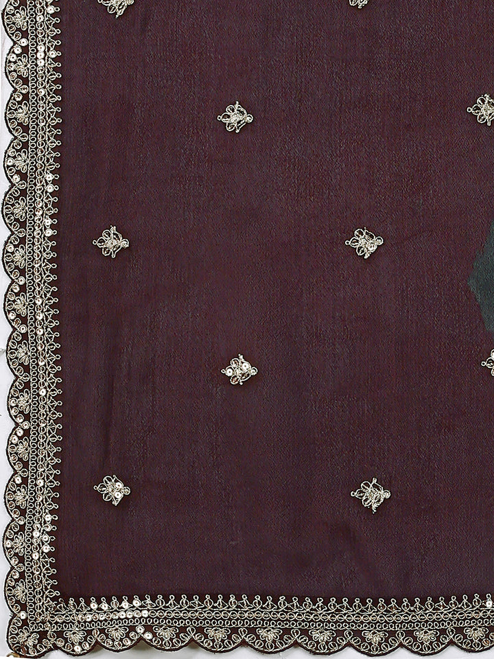 Brown Printed with Embroidered Sharara Suit Set Product vendor