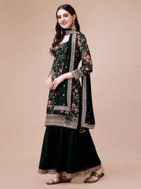 Green Printed with Embroidered Sharara Suit Set Product vendor