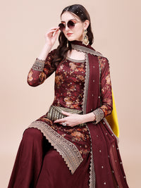 Maroon Printed with Embroidered Sharara Suit Set Product vendor