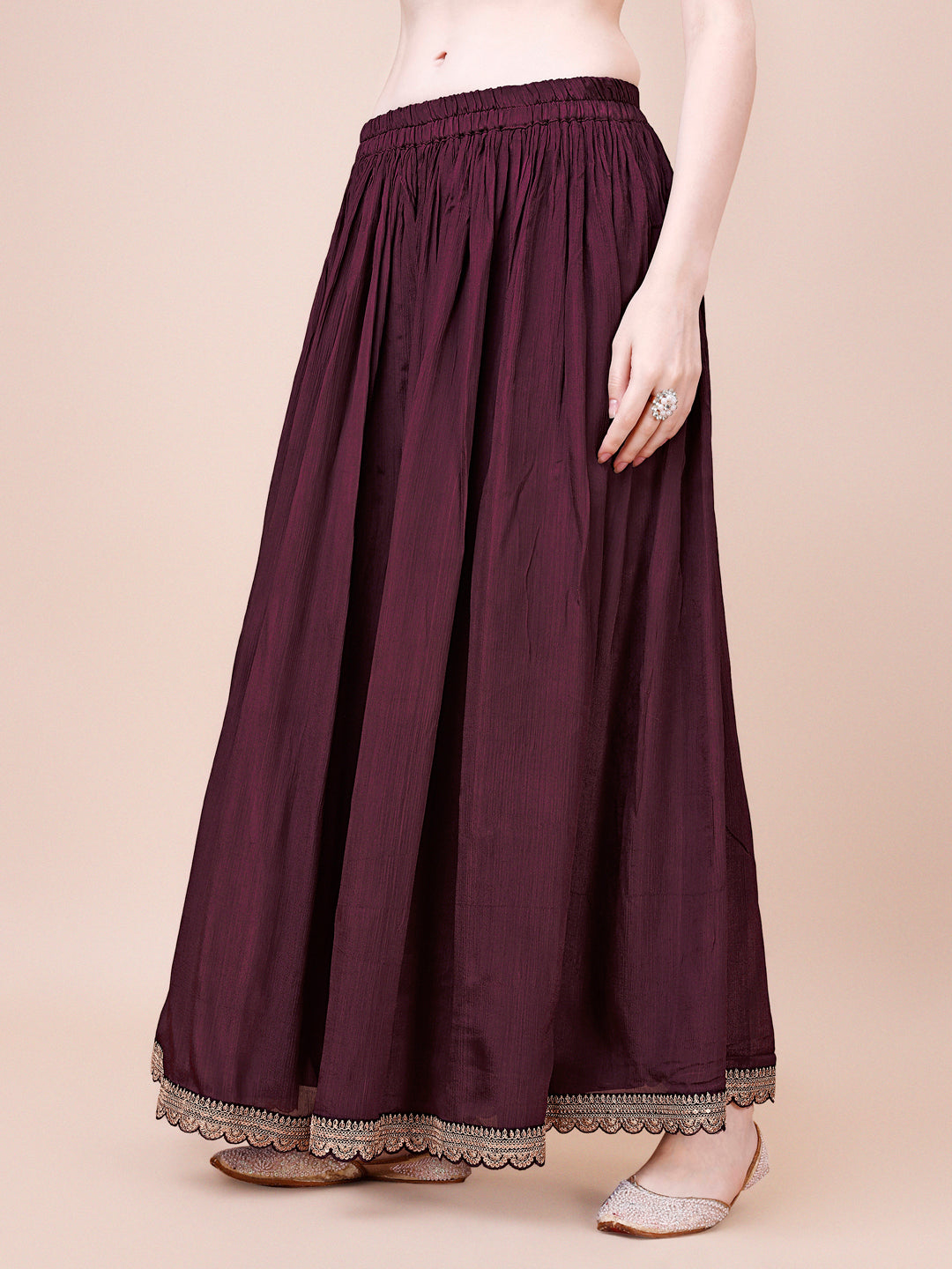 Wine Printed with Embroidered Sharara Suit Set Product vendor