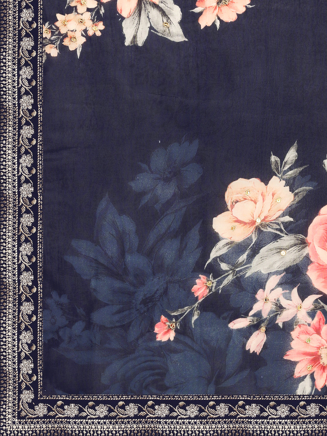 Dark Indigo Jacquard Kurta Suit Set Product vendor