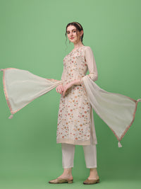 Cream Meena Jacquard Kurta Suit Set Product vendor